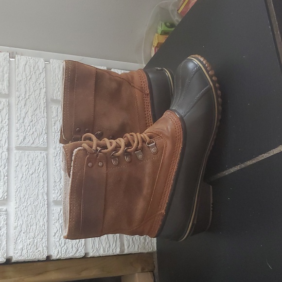 Sorel Fancy Lace Women's Brown and Black Duck Winter Waterproof Boots 10 - Picture 13 of 13